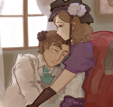 multi person lineless render thigh-up